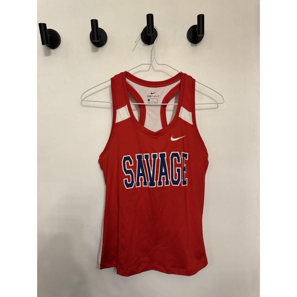 Nike Red Athletic Tank Top Savage Built-In Bra Unique Size Small